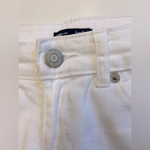 Gap hadley white jean cut off shorts zip/button front w pockets women's size 2 - Picture 3 of 8